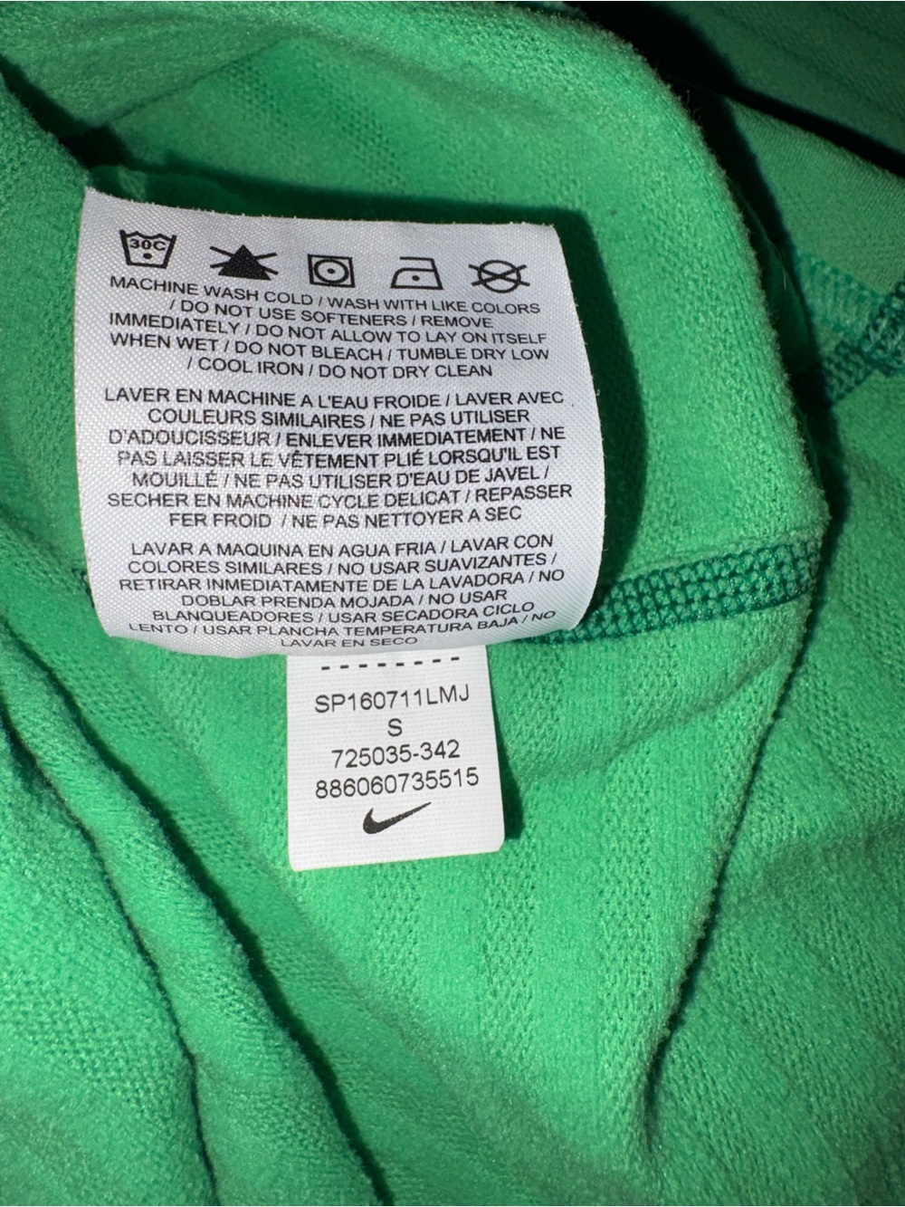Nike Pro Comat Shirt Men’s Small Green Fitted Compression Logo Sports Active - Picture 9 of 13